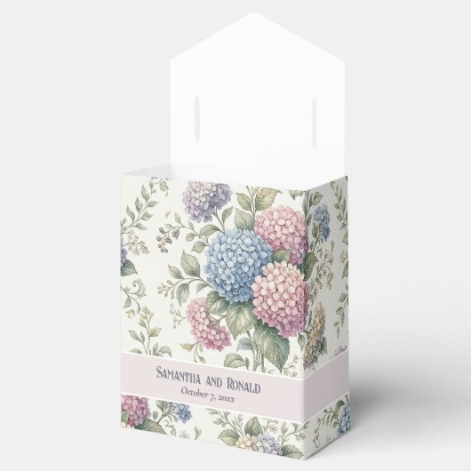 Delicate Hydrangea Flowers Wedding Geschenkschachtel (Geöffnet)