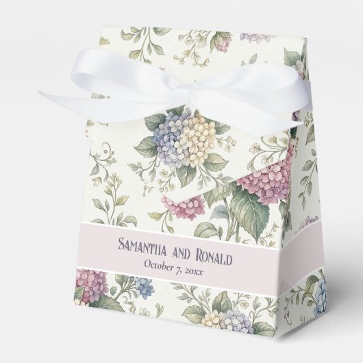 Delicate Hydrangea Flowers Wedding Geschenkschachtel (Vorderseite)