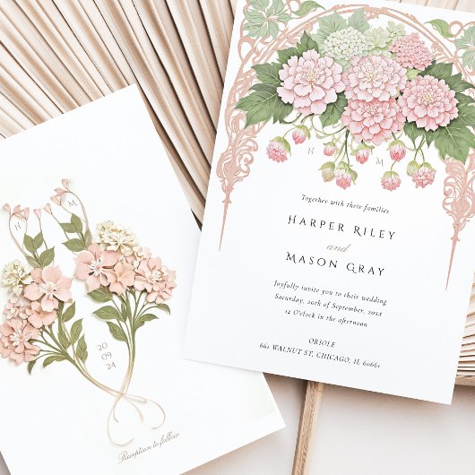 Delicate Hydrangea Garden Wedding Einladung