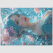 Delicate Icy Blue Mermaid Schnitt Paper v1 Seidenpapier (Vorderseite)