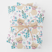 Delicate Kitten and Botanical Doodle Geschenkpapier Set (Beispiel)