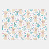 Delicate Kitten and Botanical Doodle Geschenkpapier Set (Vorderseite)