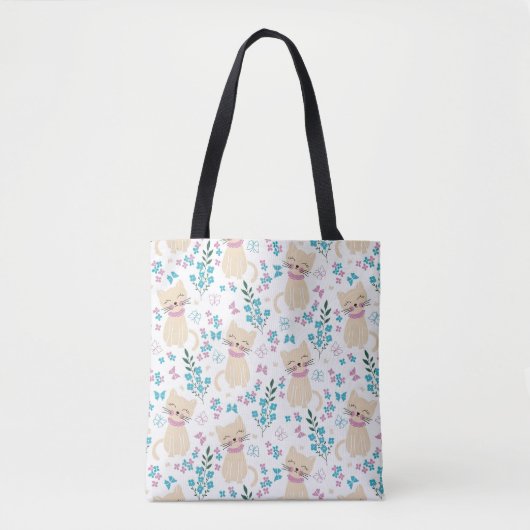 Delicate Kitten and Botanical Doodle Tasche (Vorderseite)