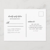 Delicate Lace Black and Gold Script Wedding Antwor Einladungspostkarte (Rückseite)