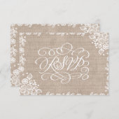 Delicate Lace Burlap Rustic Wedding RSVP (Vorne/Hinten)