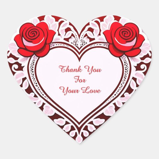 Delicate Lace Heart Card Herz-Aufkleber (Vorderseite)