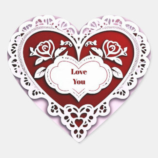 Delicate Lace Heart Card Herz-Aufkleber