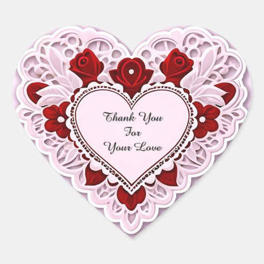 Delicate Lace Heart Card Herz-Aufkleber (Vorderseite)