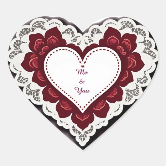 Delicate Lace Heart Card Herz-Aufkleber (Vorderseite)