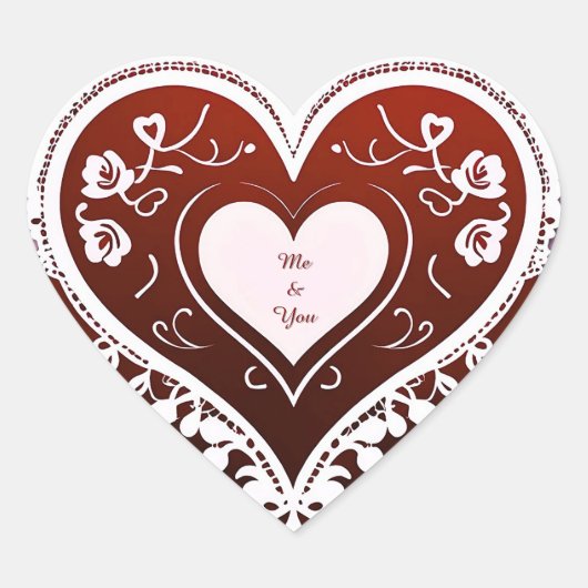 Delicate Lace Heart Card Herz-Aufkleber (Vorderseite)