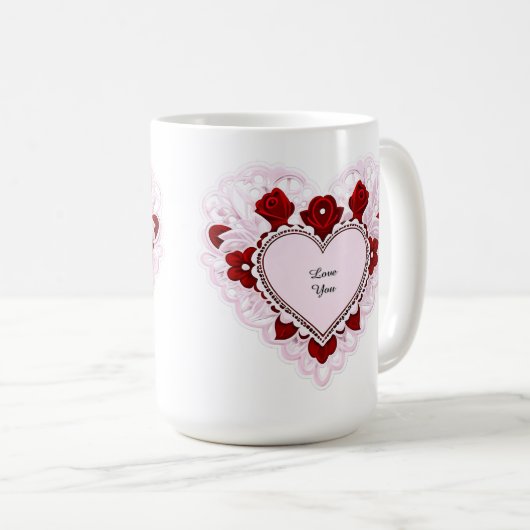 Delicate Lace Heart Card Kaffeetasse (VorderseiteRechts)