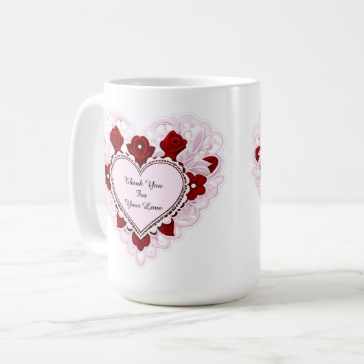 Delicate Lace Heart Card Kaffeetasse (Vorderseite Links)