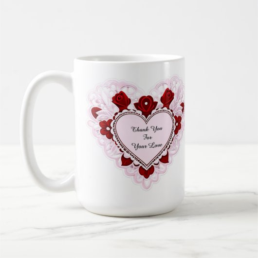 Delicate Lace Heart Card Kaffeetasse (Links)