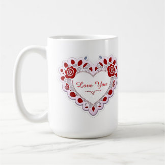 Delicate Lace Heart Card Kaffeetasse
