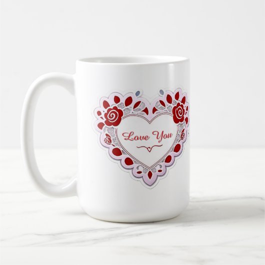 Delicate Lace Heart Card Kaffeetasse (Links)