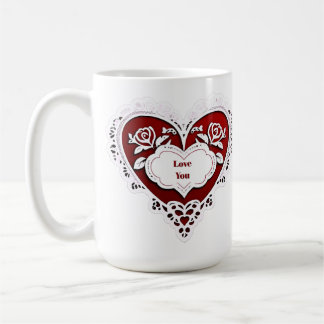 Delicate Lace Heart Card Kaffeetasse