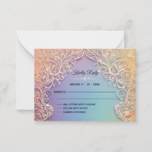 Delicate Lace Wedding RSVP Mitteilungskarte