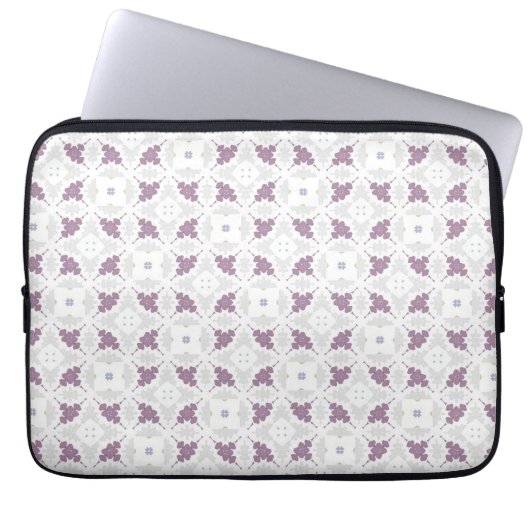 Delicate Lavender Floral Diamond Lattice Laptopschutzhülle (Vorderseite)