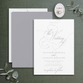 Delicate Light Gray Moderne Kalligrafie Klassik Einladung