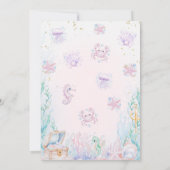 Delicate Lila Blue Little Mermaid Geburtstag Einladung (Rückseite)