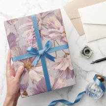 Delicate Lilac Daisy Cream Floral Pattern