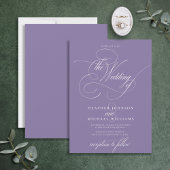 Delicate Lilac Lavender Modern Calligraphy Classic Einladung