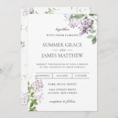 Delicate Lilac Lila Blumengrün Wedding Invi Einladung (Vorne/Hinten)