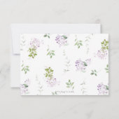 Delicate Lilac Lila Blumengrün Wedding RSV RSVP Karte (Rückseite)