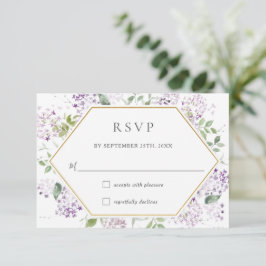 Delicate Lilac Lila Blumengrün Wedding RSV RSVP Karte