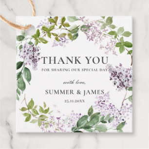 Delicate Lilac Lila Floral Wedding Vielen Dank Geschenkanhänger