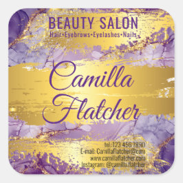 Delicate Lilac Watercolor Quadratischer Aufkleber