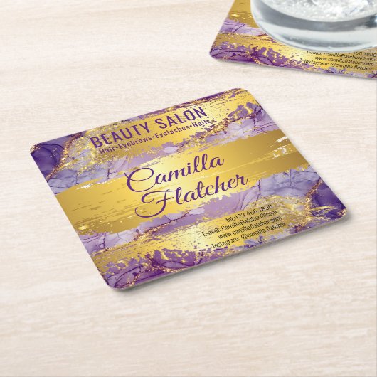 Delicate Lilac Watercolor Rechteckiger Pappuntersetzer (angewinkelt)