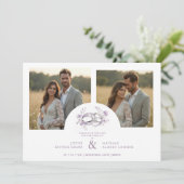 Delicate Lilac Wedding Rings Floral Wedding Save The Date (Stehend Vorderseite)