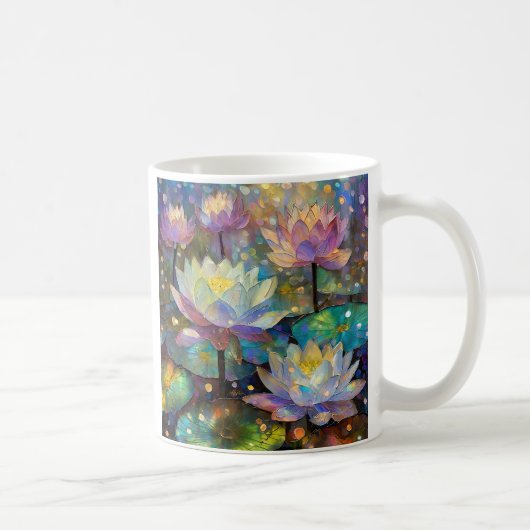 Delicate Lotus Flowers Blossoming in the Snow Kaffeetasse (Rechts)