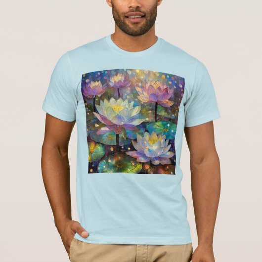 Delicate Lotus Flowers Blossoming in the Snow T-Shirt (Vorderseite)