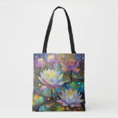 Delicate Lotus Flowers Blossoming in the Snow Tasche (Vorderseite)