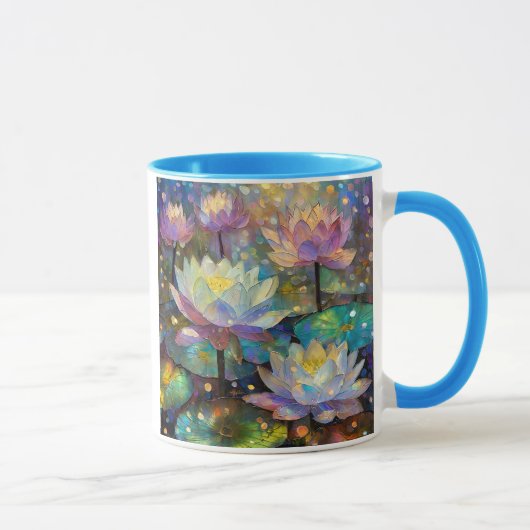 Delicate Lotus Flowers Blossoming in the Snow Tasse (Rechts)