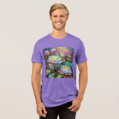 Delicate Lotus Flowers Blossoming in the Snow Tri-Blend Shirt (Vorderseite voll)