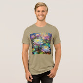 Delicate Lotus Flowers Blossoming in the Snow Tri-Blend Shirt (Vorderseite voll)
