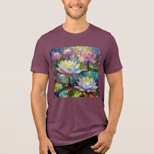 Delicate Lotus Flowers Blossoming in the Snow Tri-Blend Shirt (Vorderseite)