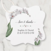 Delicate Luau Watercolor Weißer Orchid Wedding Geschenkanhänger (Vorderseite)