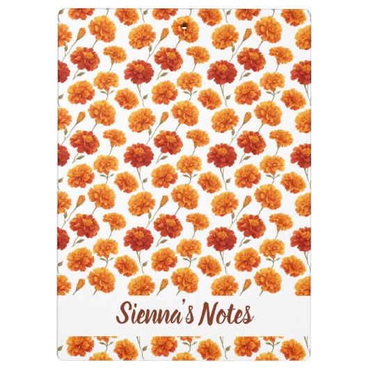 Delicate Mariold Pattern Name Klemmbrett (Rückseite)