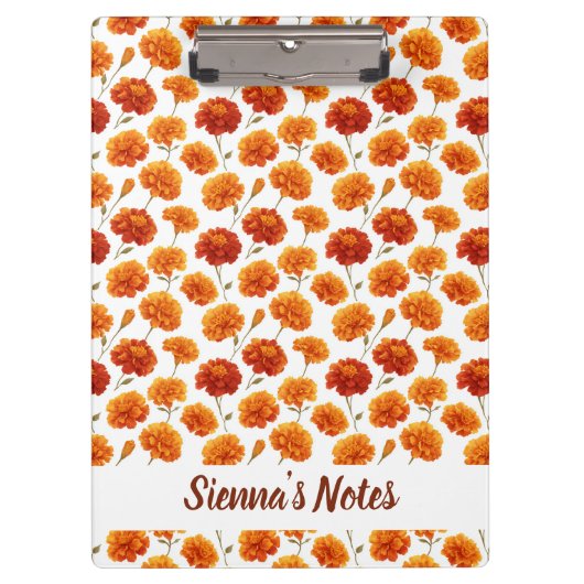 Delicate Mariold Pattern Name Klemmbrett (Vorderseite)
