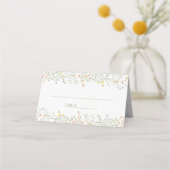 Delicate Meadow Wild Blume Spring Wedding Platzkarte (Vorderseite)