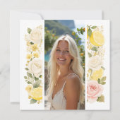 Delicate Mediterranean Lemons Flowers Greenery Einladung (Rückseite)