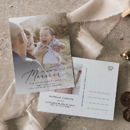 Delicate Merrier Christmas New Baby Birth Feiertagspostkarte