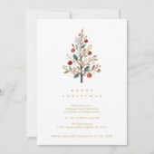 Delicate Minimalist Chic Winter Christmas Tree Einladung (Vorderseite)