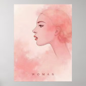 Delicate Minimalist Woman in Pink Shades Poster (Vorne)