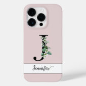 Delicate Monogram J individuelle Name Jasmine flor Case-Mate iPhone Hülle (Rückseite)