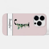 Delicate Monogram J individuelle Name Jasmine flor Case-Mate iPhone Hülle (Rückseite (Horizontal))